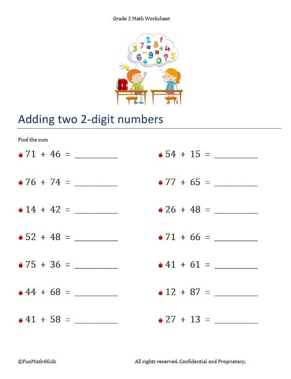 2nd Grade Math Worksheets Addition 1 digit 2 digit Regroup 50 2nd Grade Math Worksheets Addition 1 digit 2 digit Regroup 50