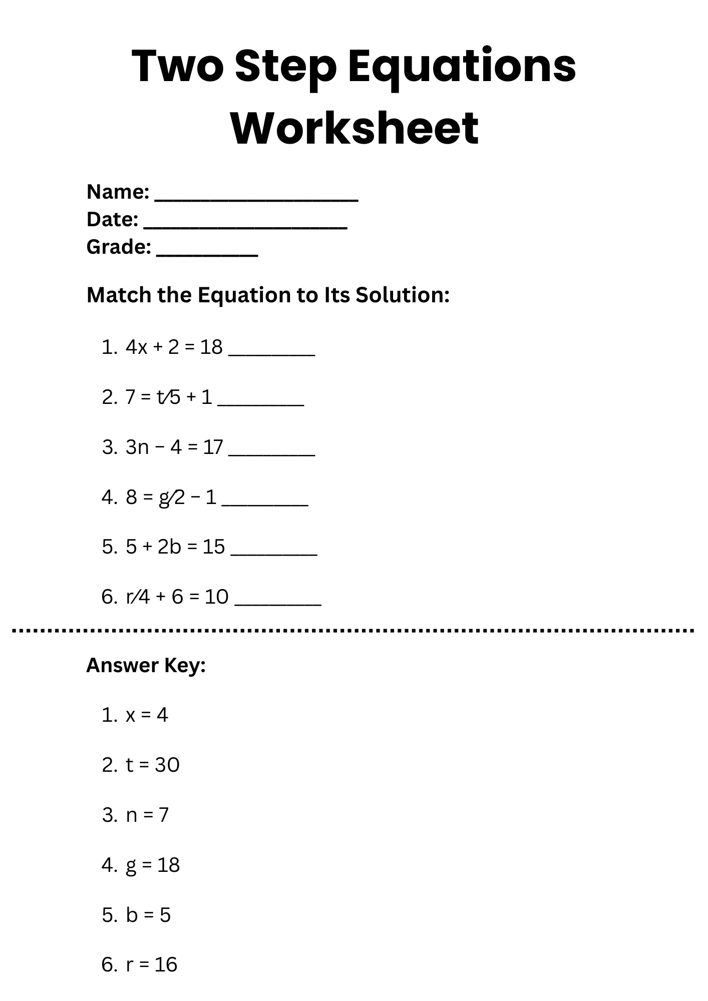 30 Two Step Equations Worksheet Samples To Download