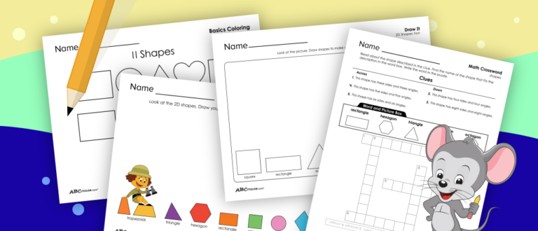 3D Shape Math Sheets ABCmouse