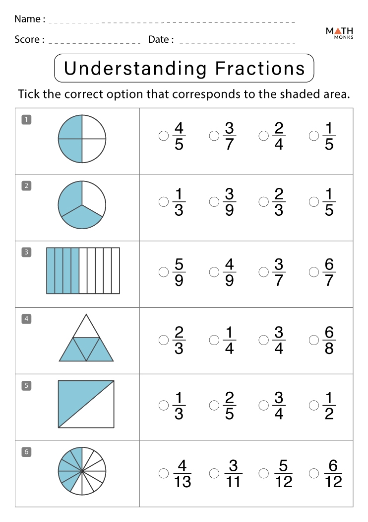 3rd Grade Fractions Worksheets With Answer Key