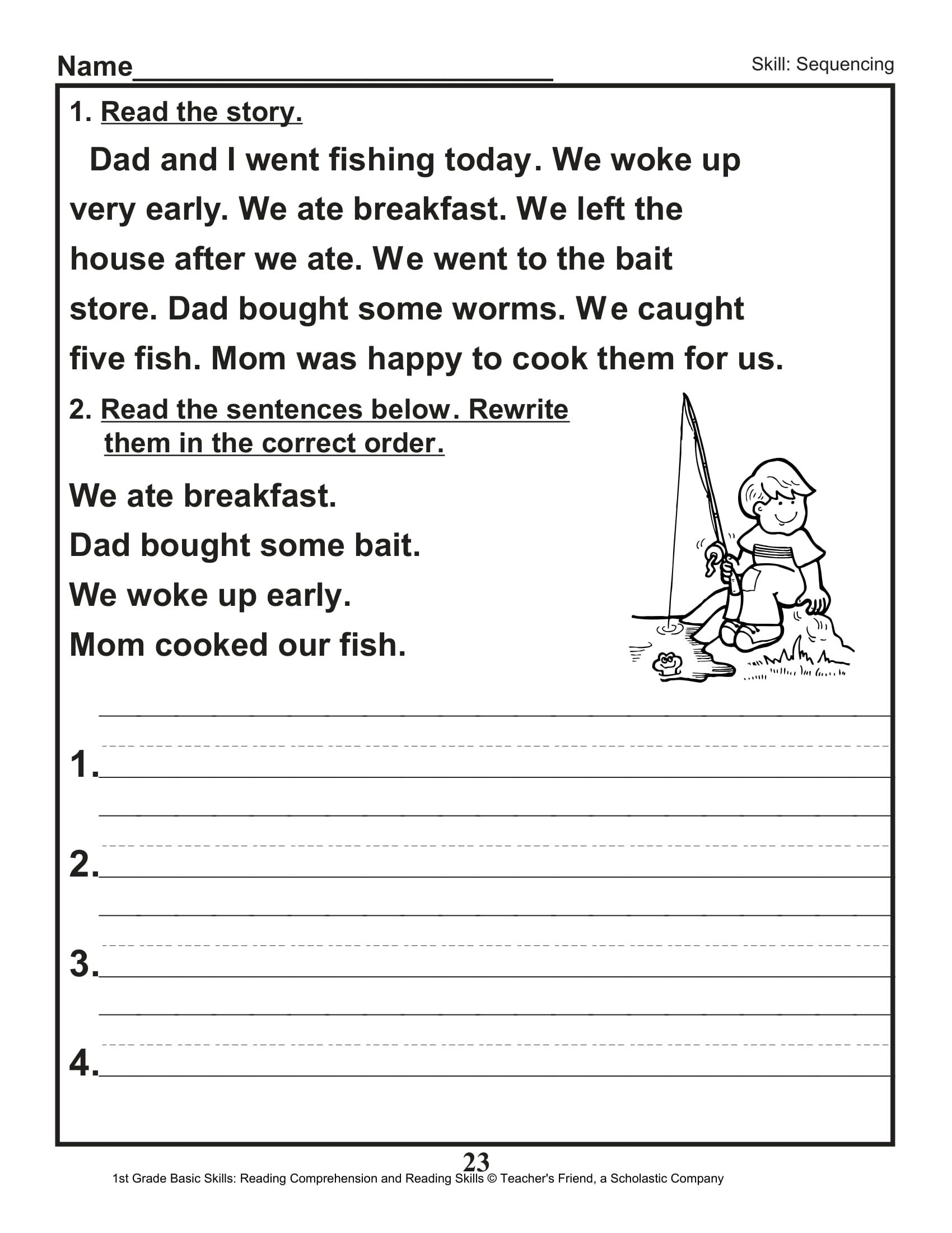 40 Scholastic 1st Grade Reading Comprehension Skills Worksheets Artofit