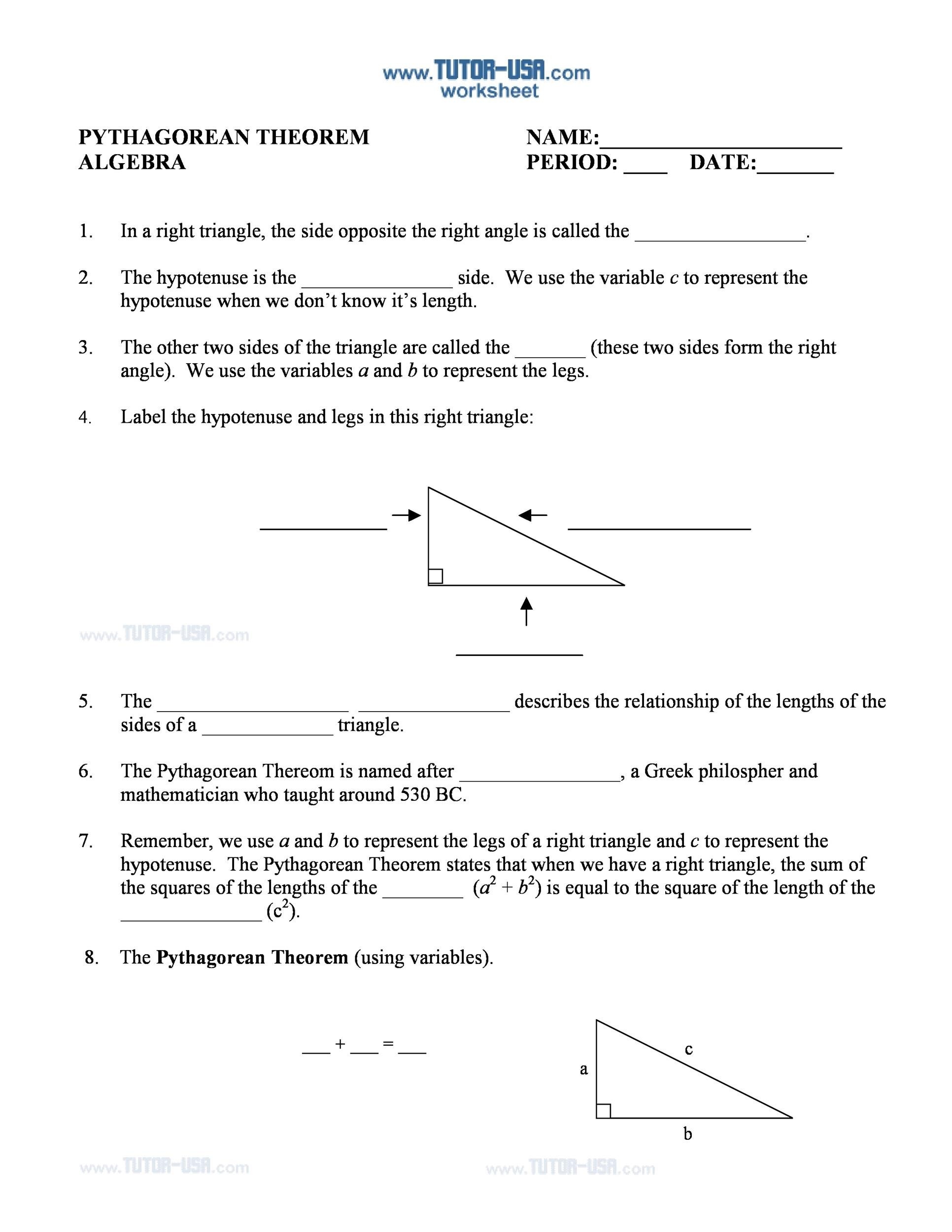 48 Pythagorean Theorem Worksheet With Answers Word PDF