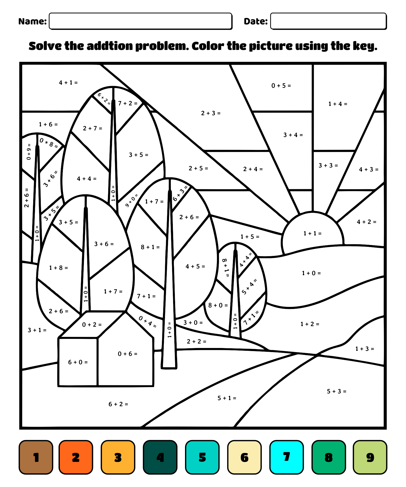5 Best Images Of Free Printable Color By Number Addition Worksheets 
