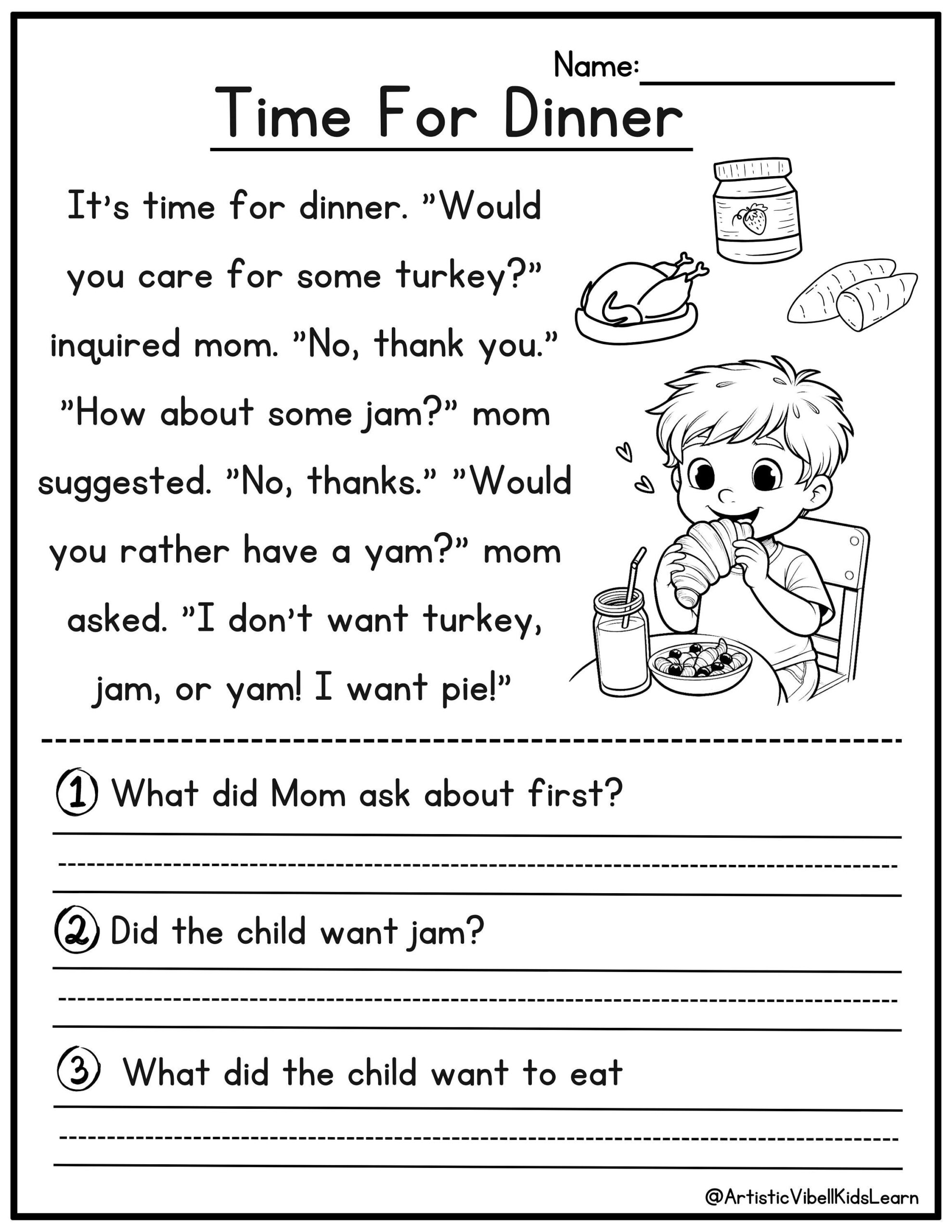 50 Kindergarten 1st Grade Reading Comprehension Passages Worksheets 