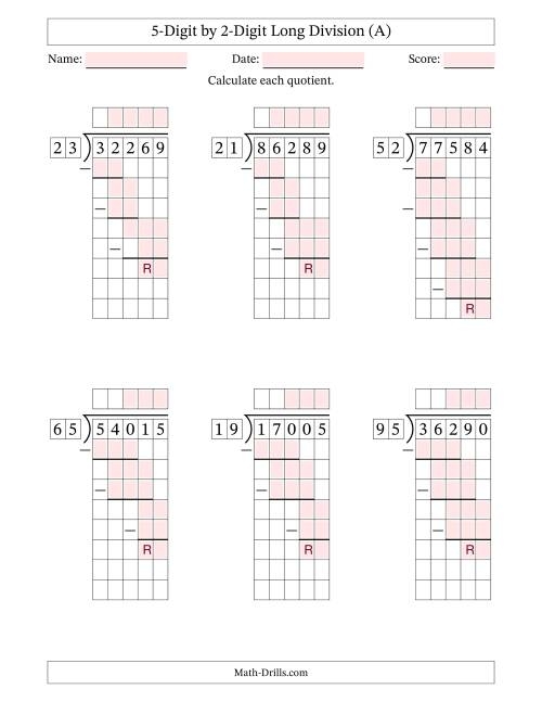 5th Grade Long Division Worksheet Preschool Printable Sheet
