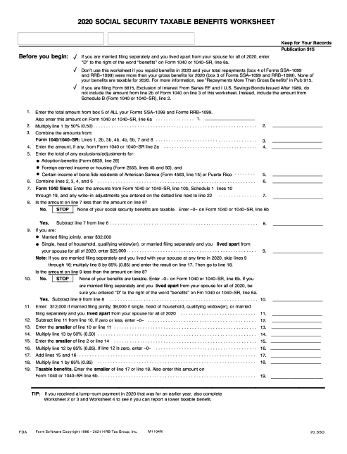 9 Free Printable Social Security Benefits Worksheets To Download In Pdf