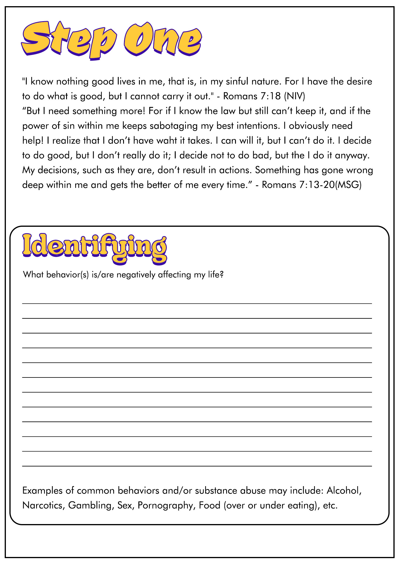 Aa Big Book Step 1 Worksheets Pin Page