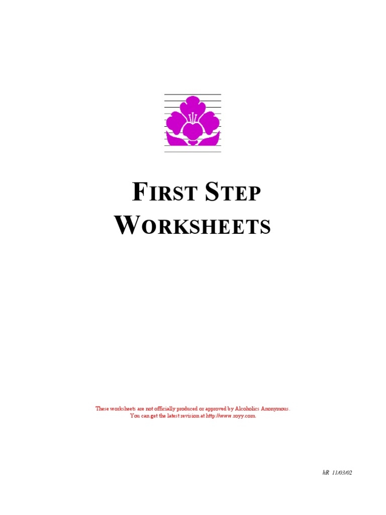 AA Step 1 Worksheet Example Free PDF Download Worksheets Library