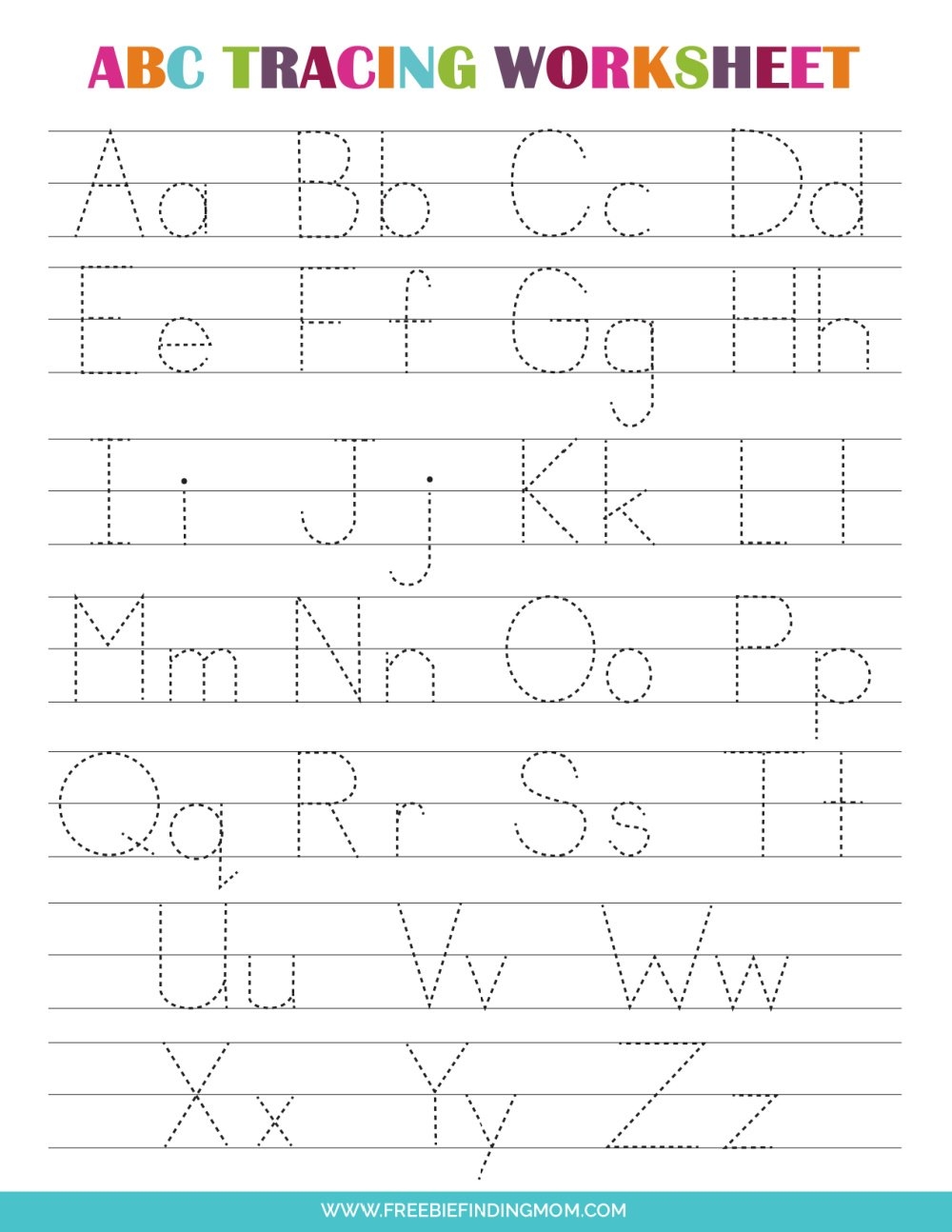 ABC Letters Printable Tracing Worksheets