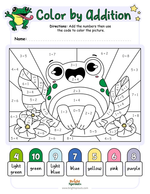 Addition Color By Number Worksheets For Fun Math Practice