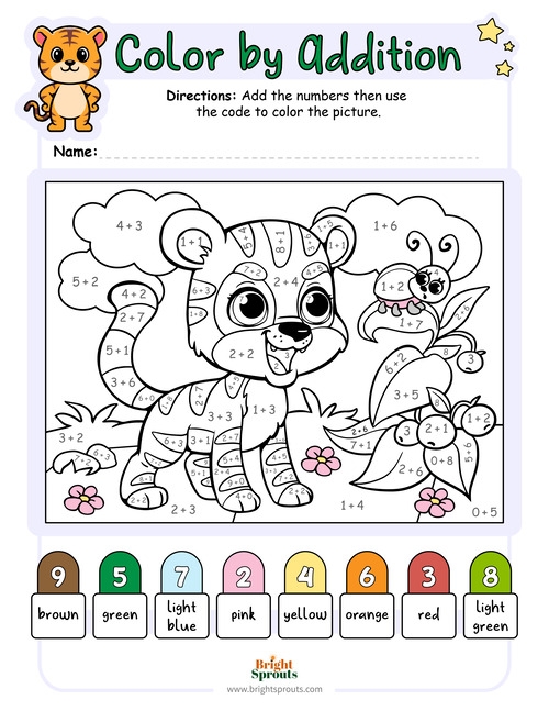 Addition Coloring Pages