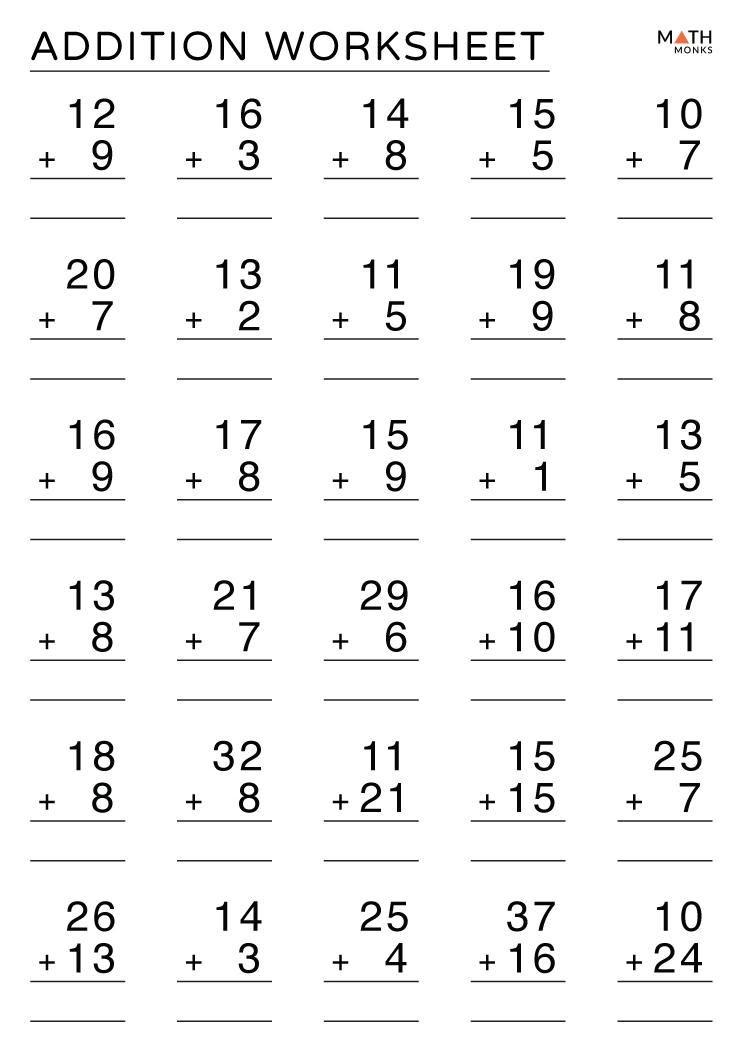 Addition Facts Worksheets With Answer Key