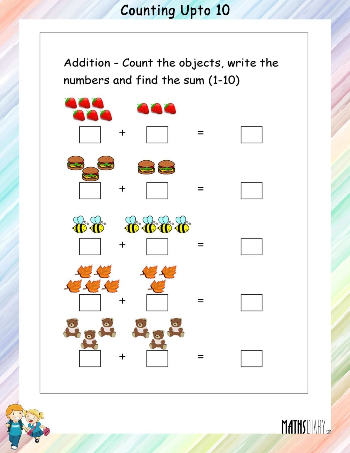 Addition Nursery Math Worksheets