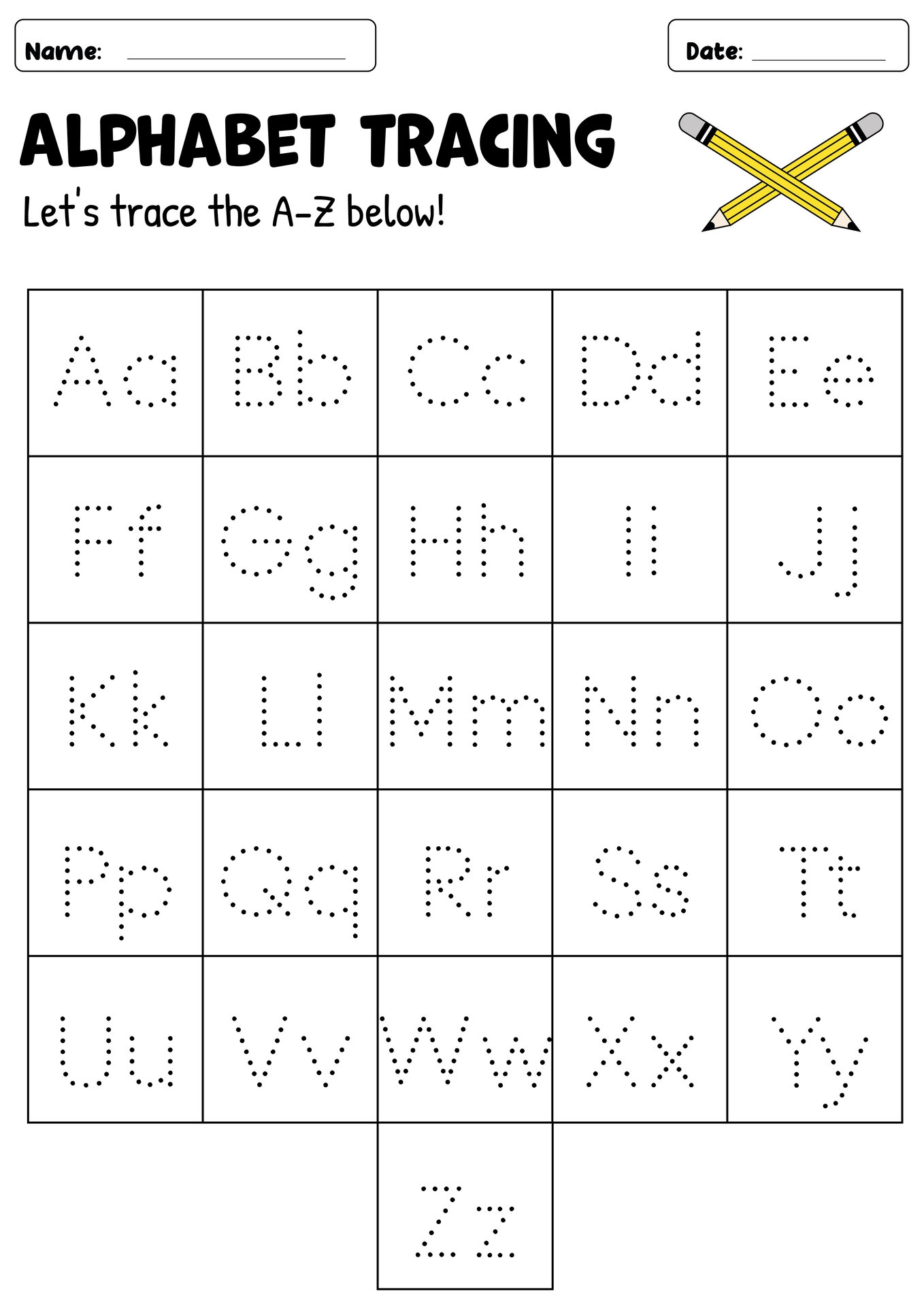 Alphabet Tracing Worksheets Free Printable