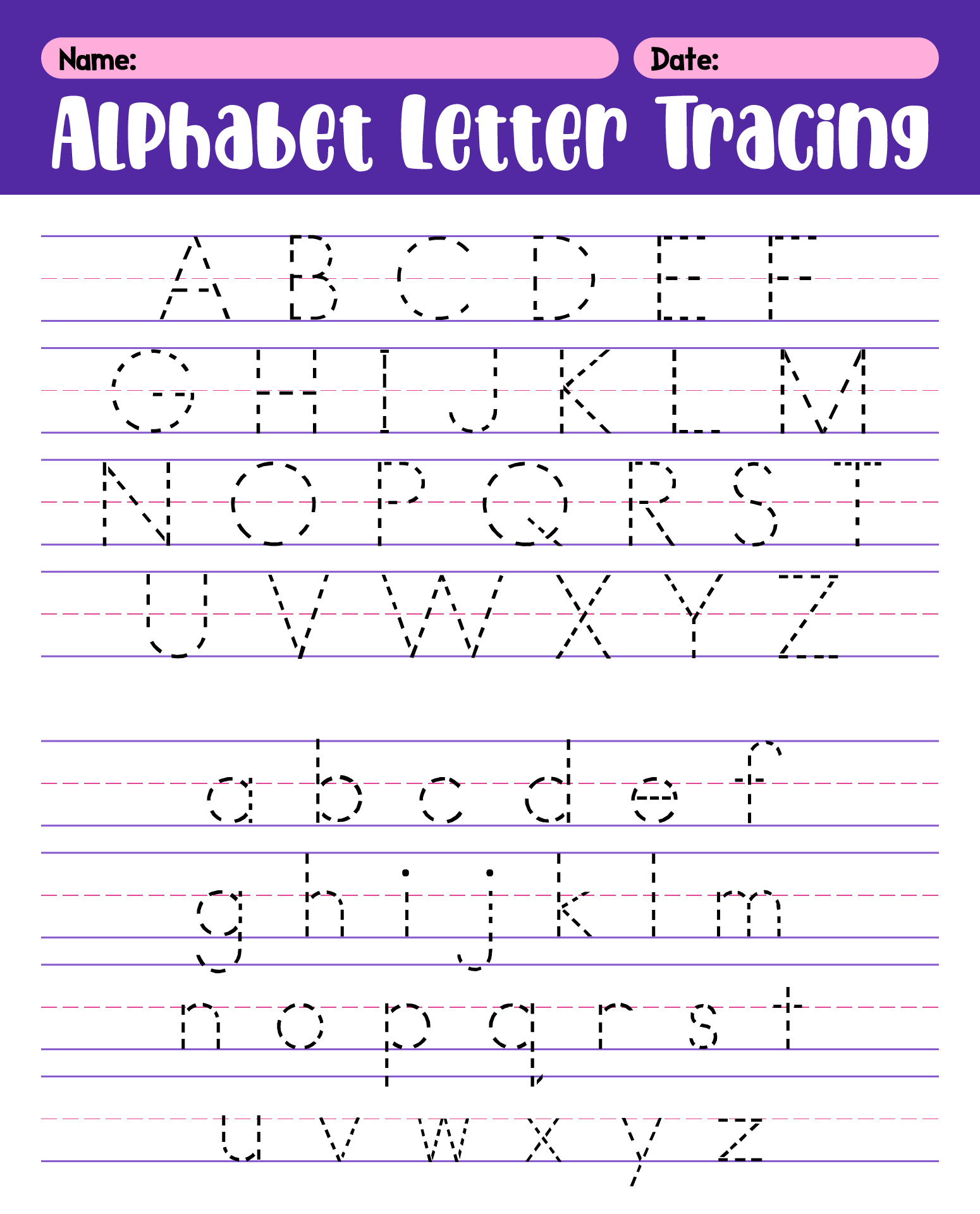 Alphabet Worksheets AZ 10 Free PDF Printables Printablee