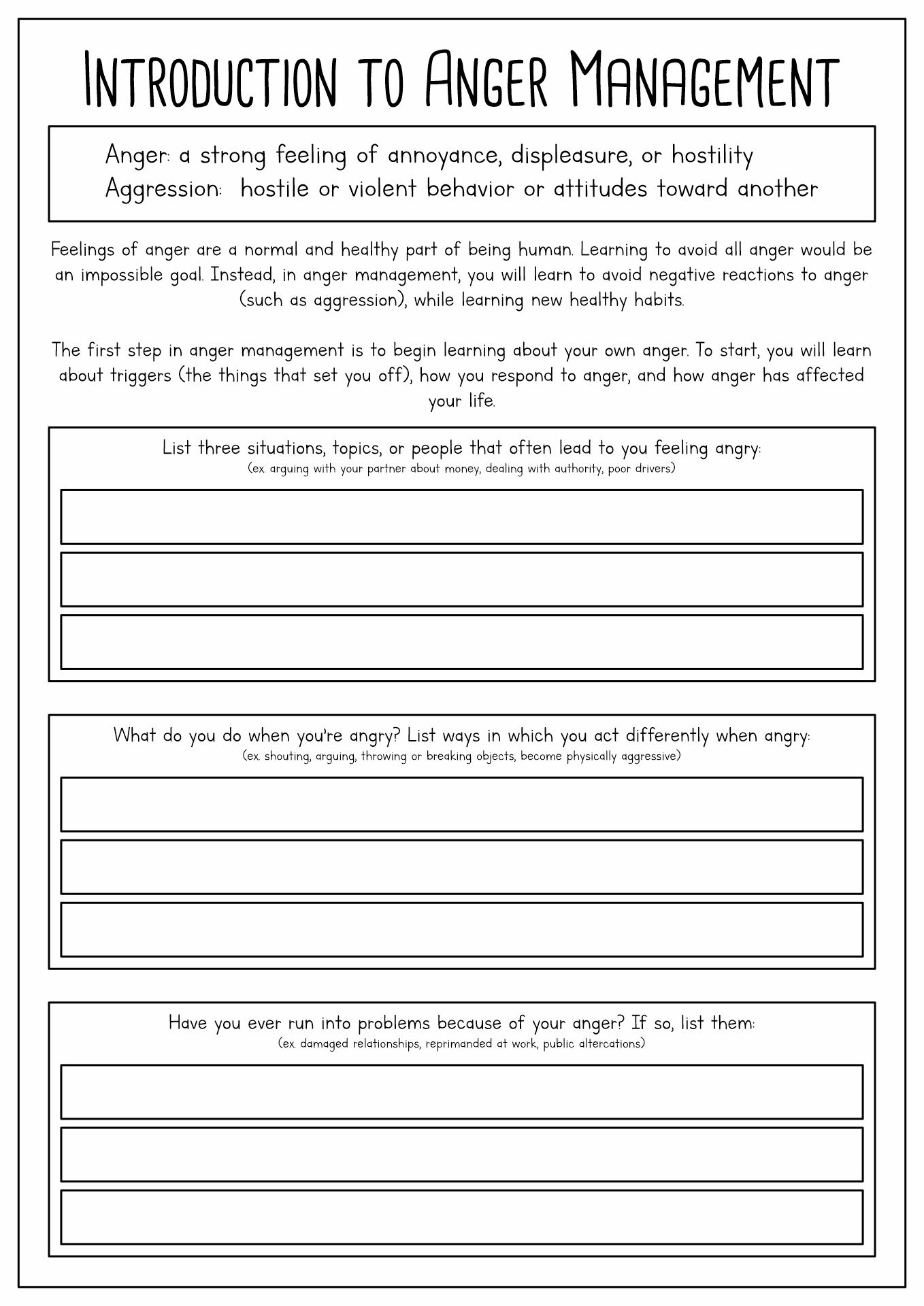 Anger Management Worksheets Artofit Anger Management Worksheets Artofit