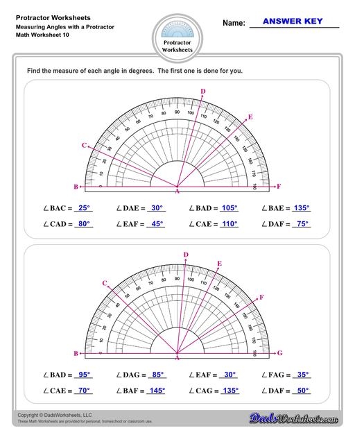 Angles With A Protractor Worksheets Library