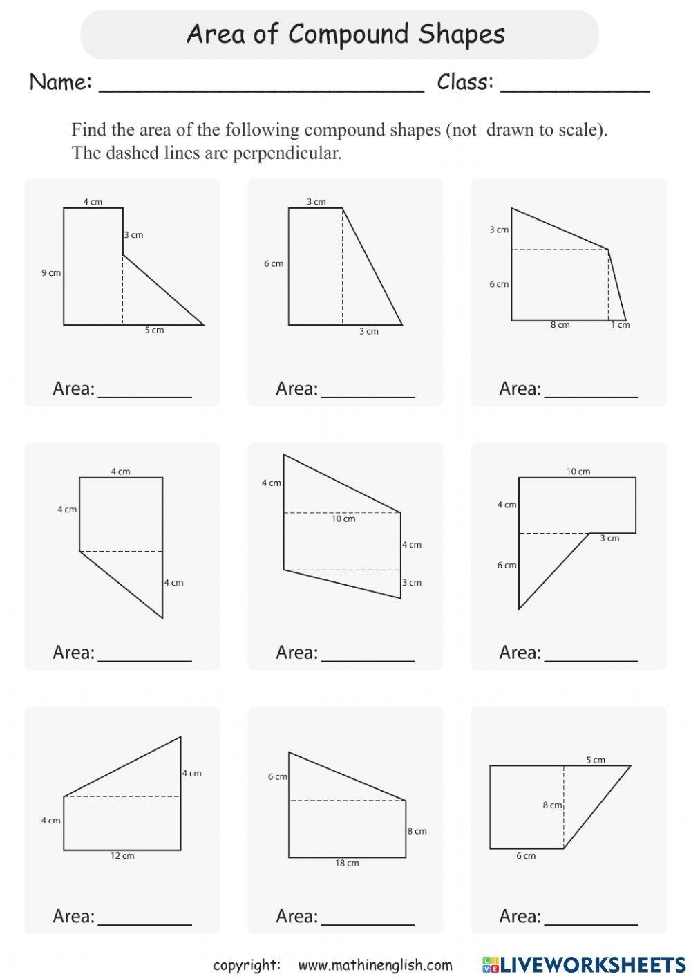 Area Of Composite Shapes Compound Figures Worksheets Worksheets Library