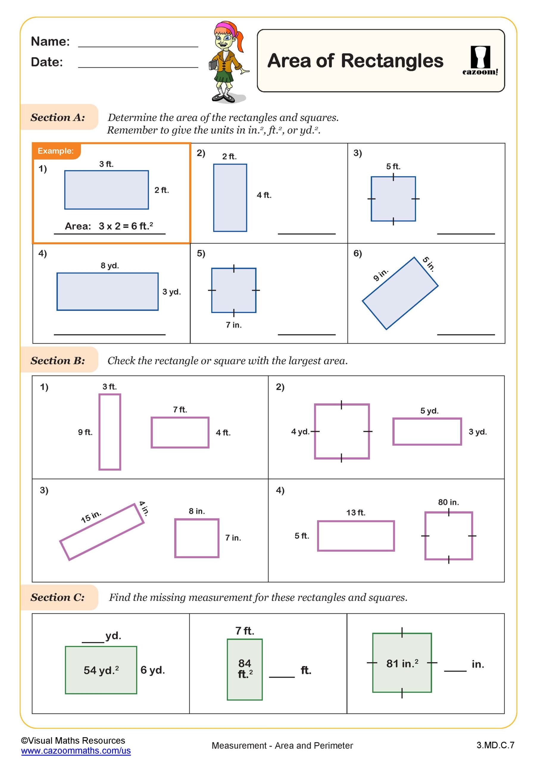 Area Of Rectangles And Squares 3rd Grade 4th Grade Math Area Of Rectangles And Squares 3rd Grade 4th Grade Math
