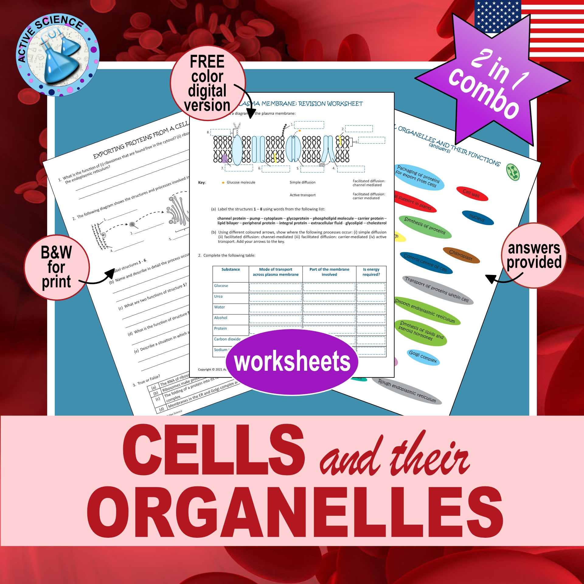 Cell Organelles Coloring Worksheet Cell Organelles Cell Parts 