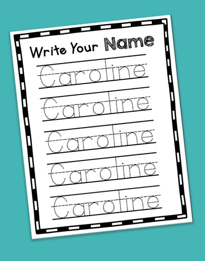 Childrens Name Practice Sheets