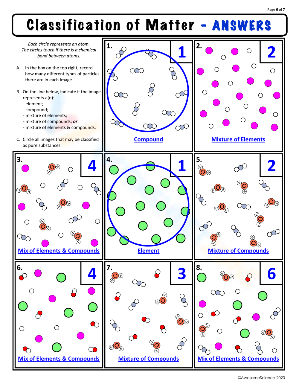 Classification Of Matter Worksheet
