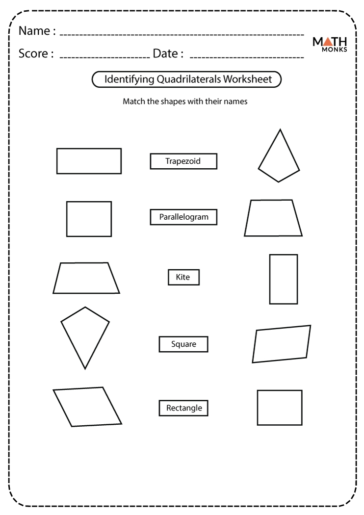 Classifying Quadrilaterals Worksheet 5th Grade