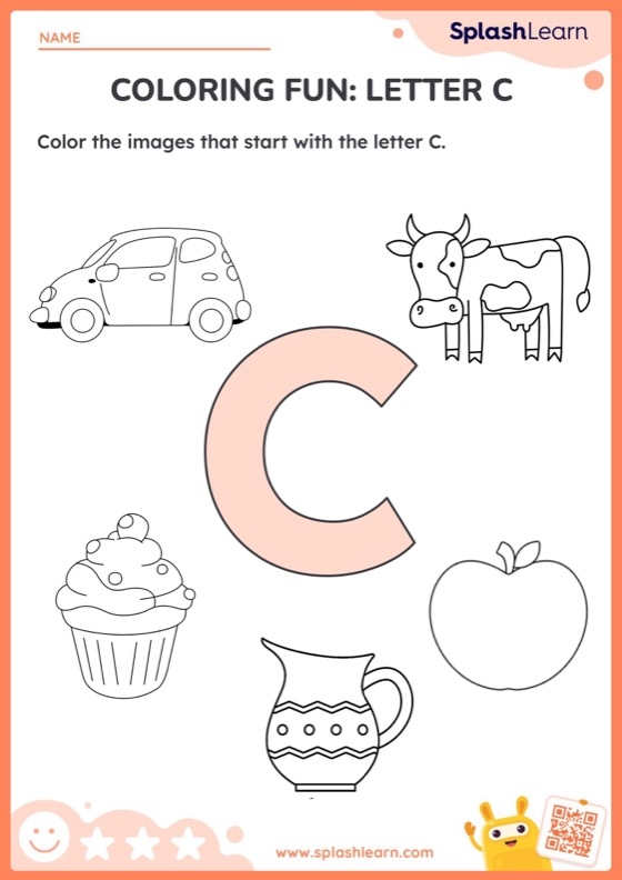 Coloring Fun Letter C Printable ELA Worksheet