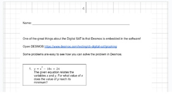 Complete SAT PSAT Math Mastery With Desmos Slides Worksheet Bundle 