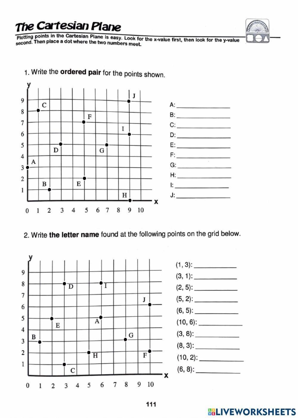 Coordinate Plane Interactive Worksheet Worksheets Library