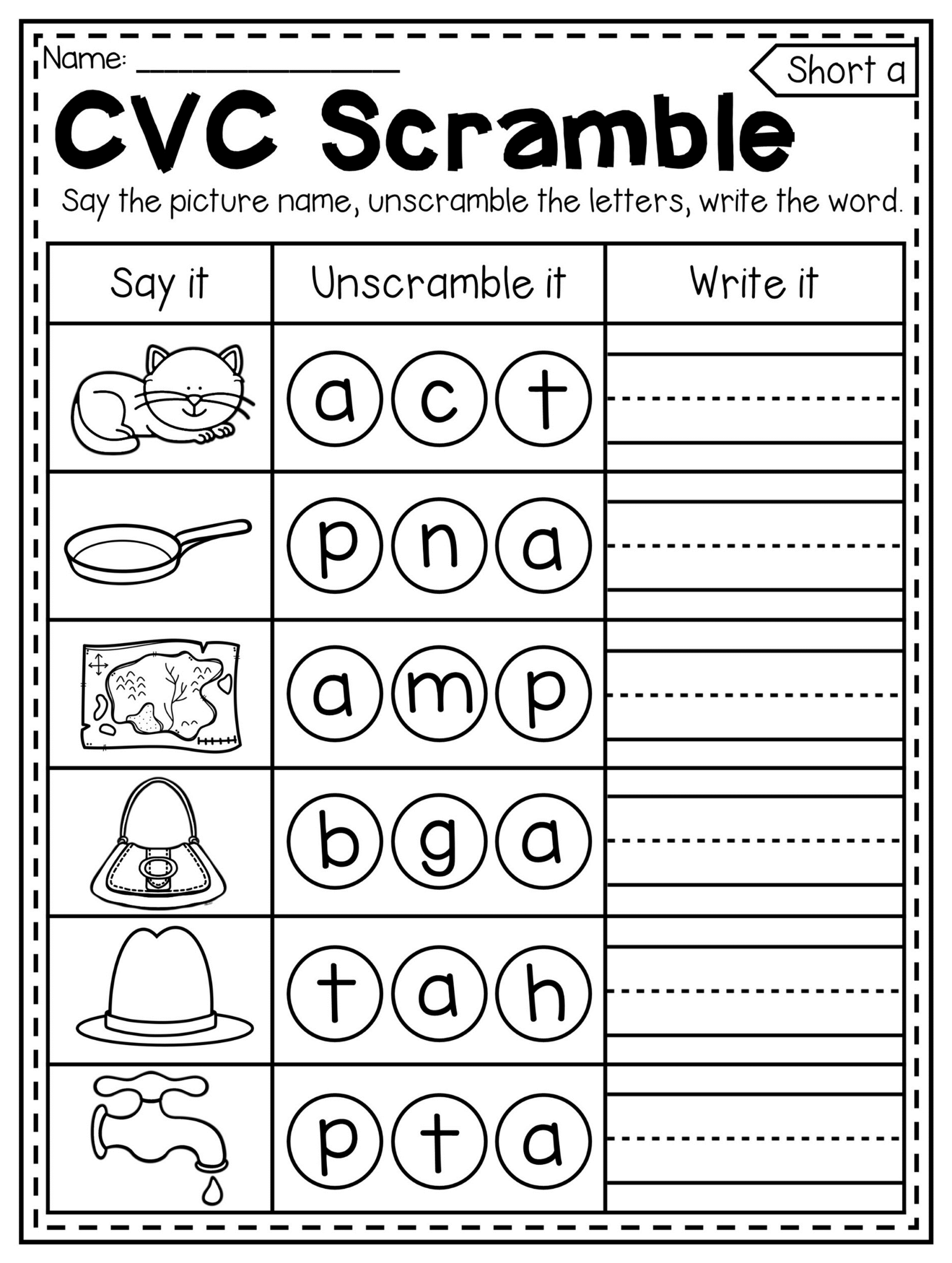 Cvc Free Printables Printable Sight Words List