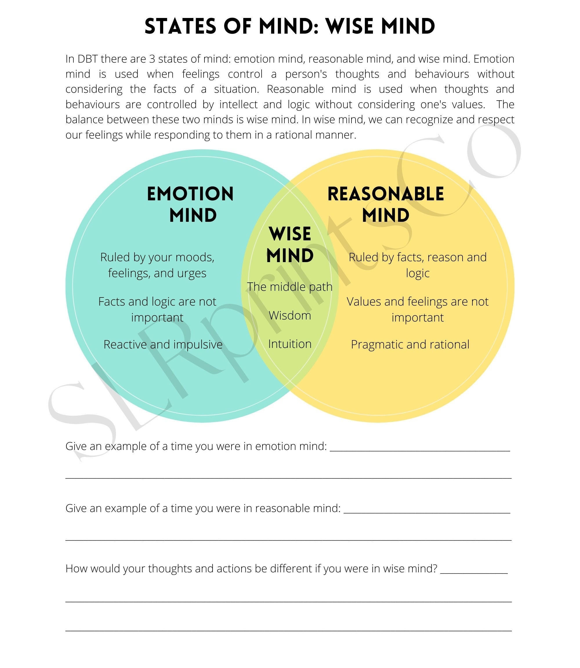 Dbt Wise Mind Accepts Worksheet DBT Worksheets