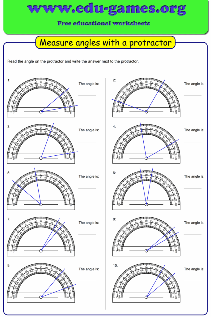 Determining Angles With Protractors Worksheet Answers Angleworksheets