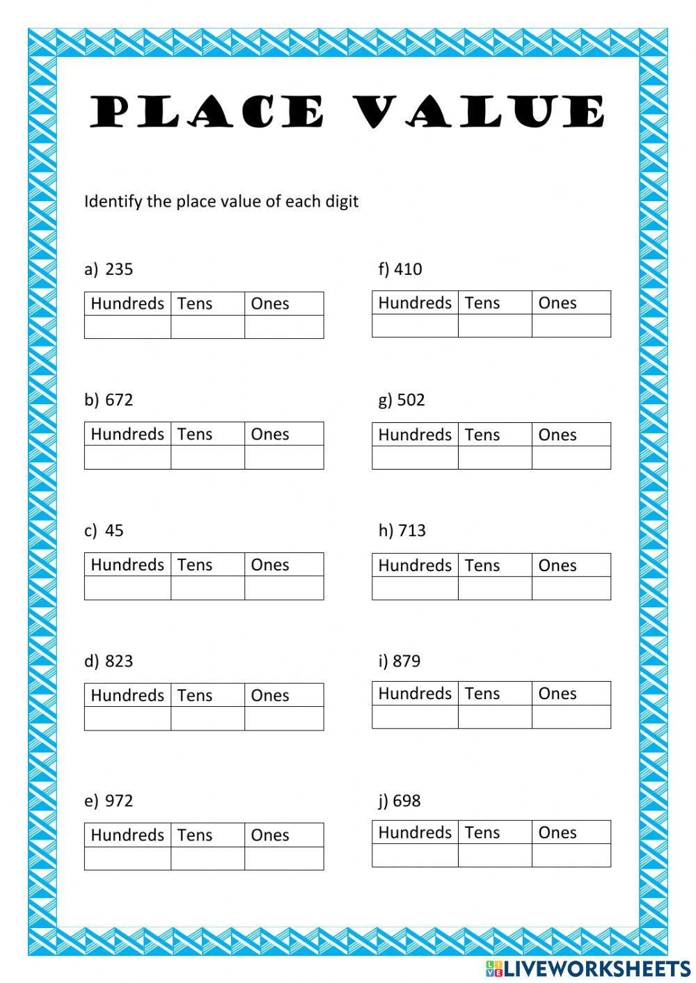 Download Printable Place Value Grade 2 Worksheets Worksheets Library
