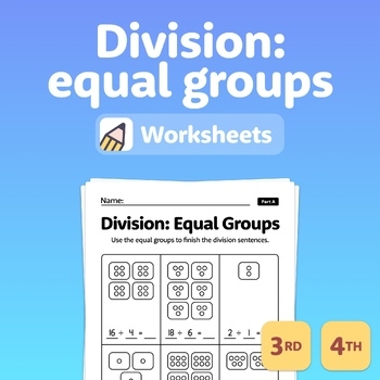 Equal Groups Division Worksheets 3rd Grade Division Practice Beginner 