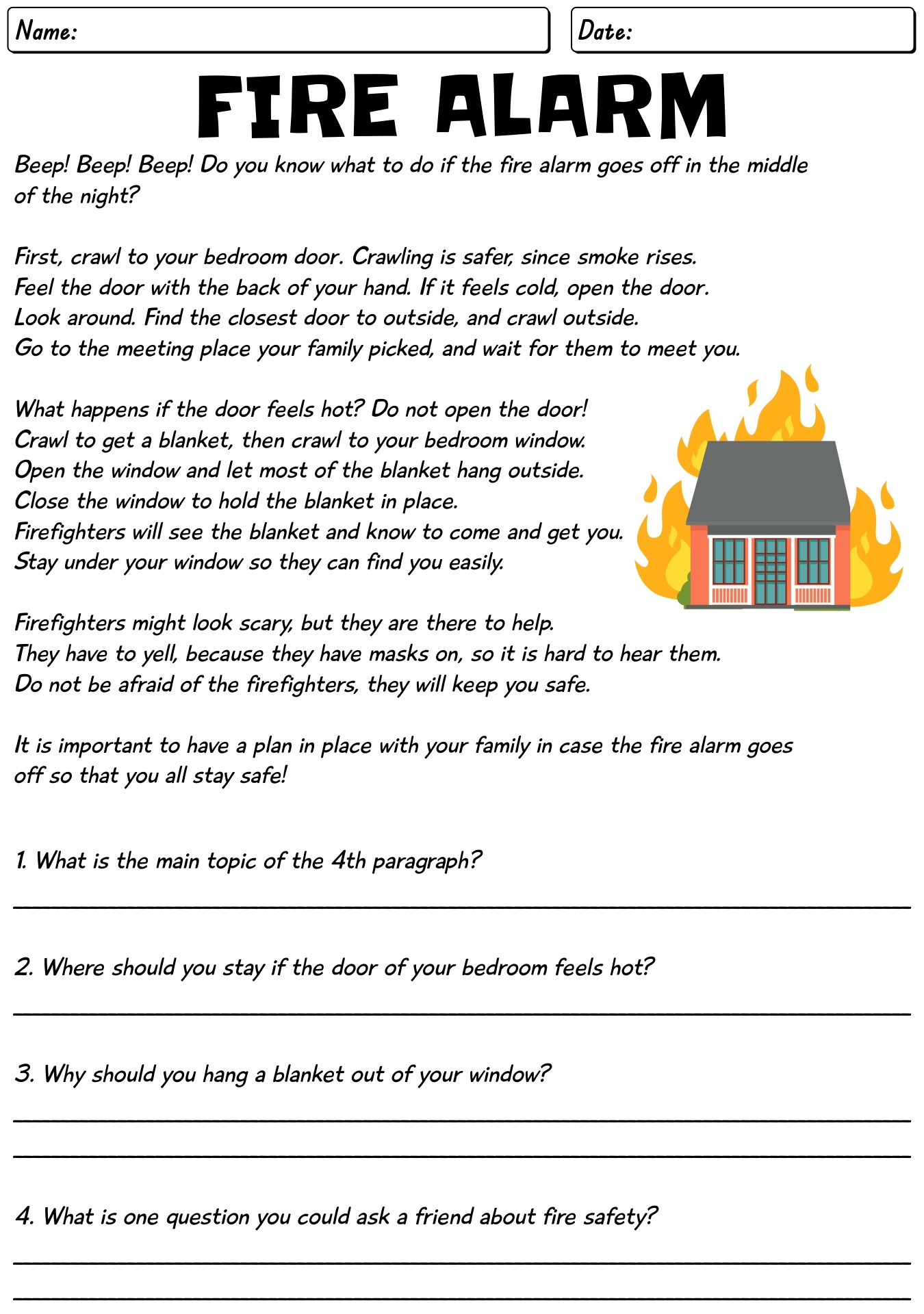 Fifth Grade Reading Comprehension Worksheets