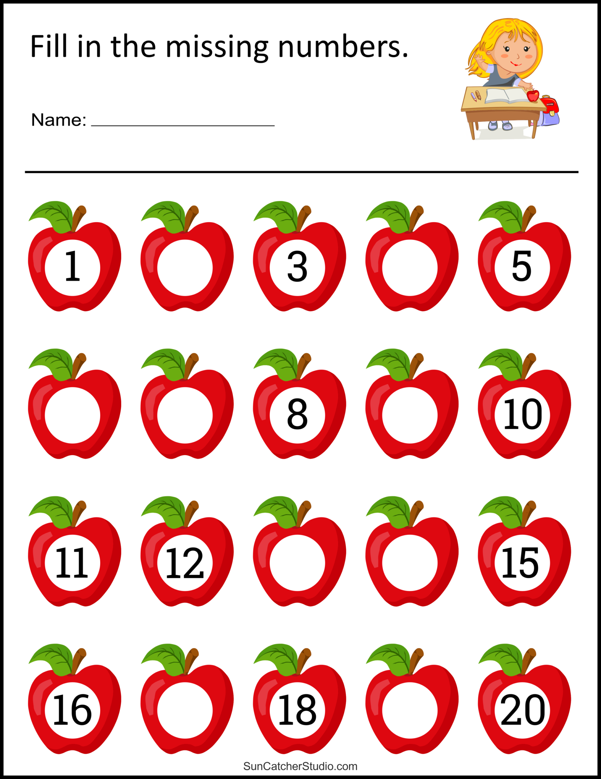 Fill In The Missing Number Kindergarten Fill In The Missing Numbers