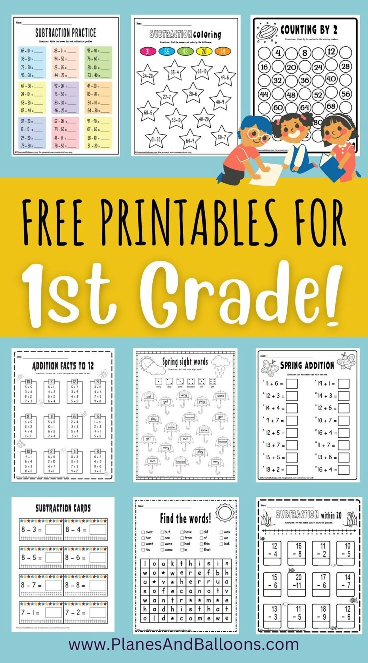 First Grade Math Worksheets Printable Educational Printable Worksheets
