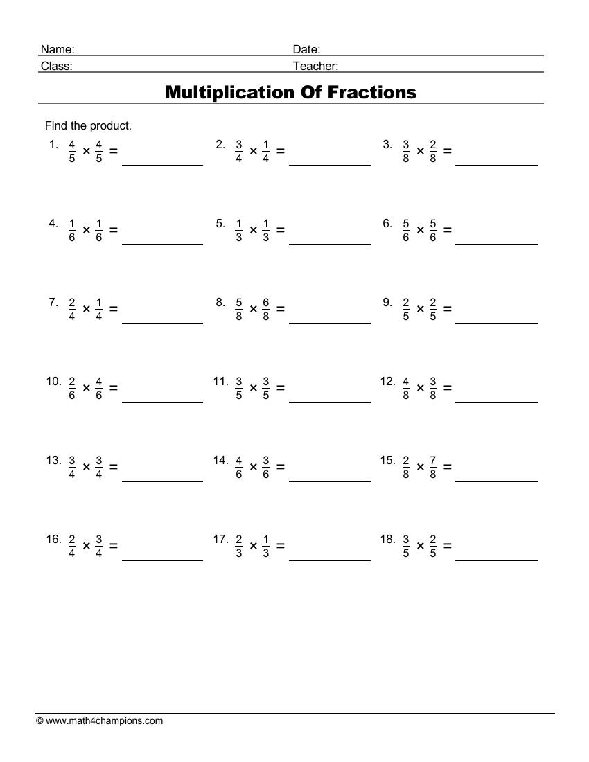 Fraction Worksheets Pdf Downloads MATH ZONE FOR KIDS