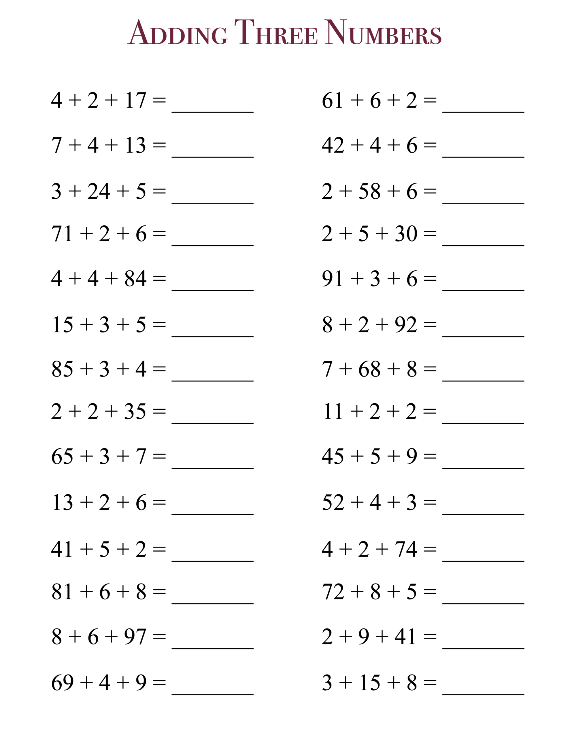 Free 3rd Grade Math Worksheets Printerfriendly
