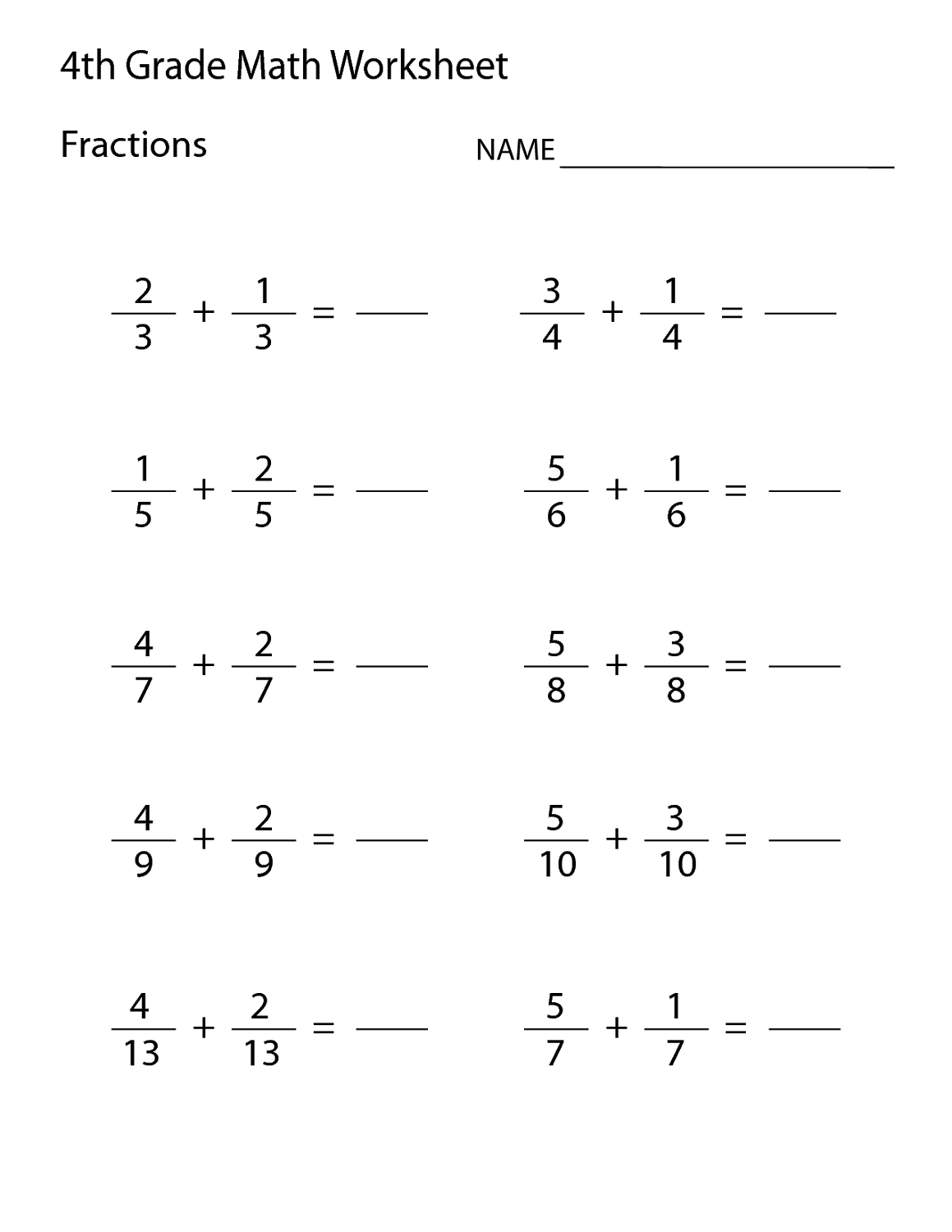 Free 4th Grade Math Worksheets Activity Shelter