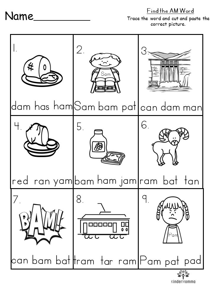 Free CVC Short A Worksheet Kindermomma