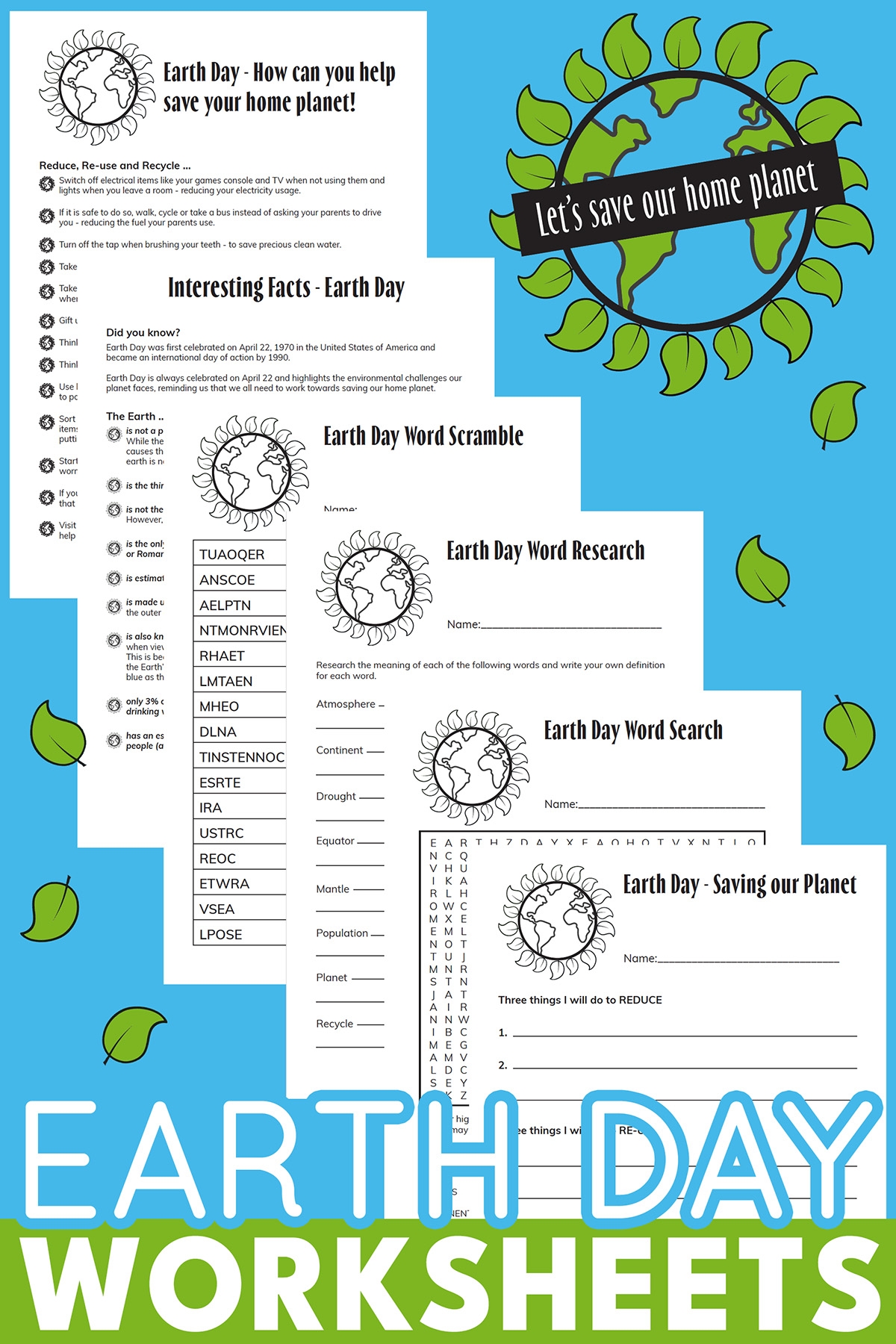 Free Earth Day Activity Sheets