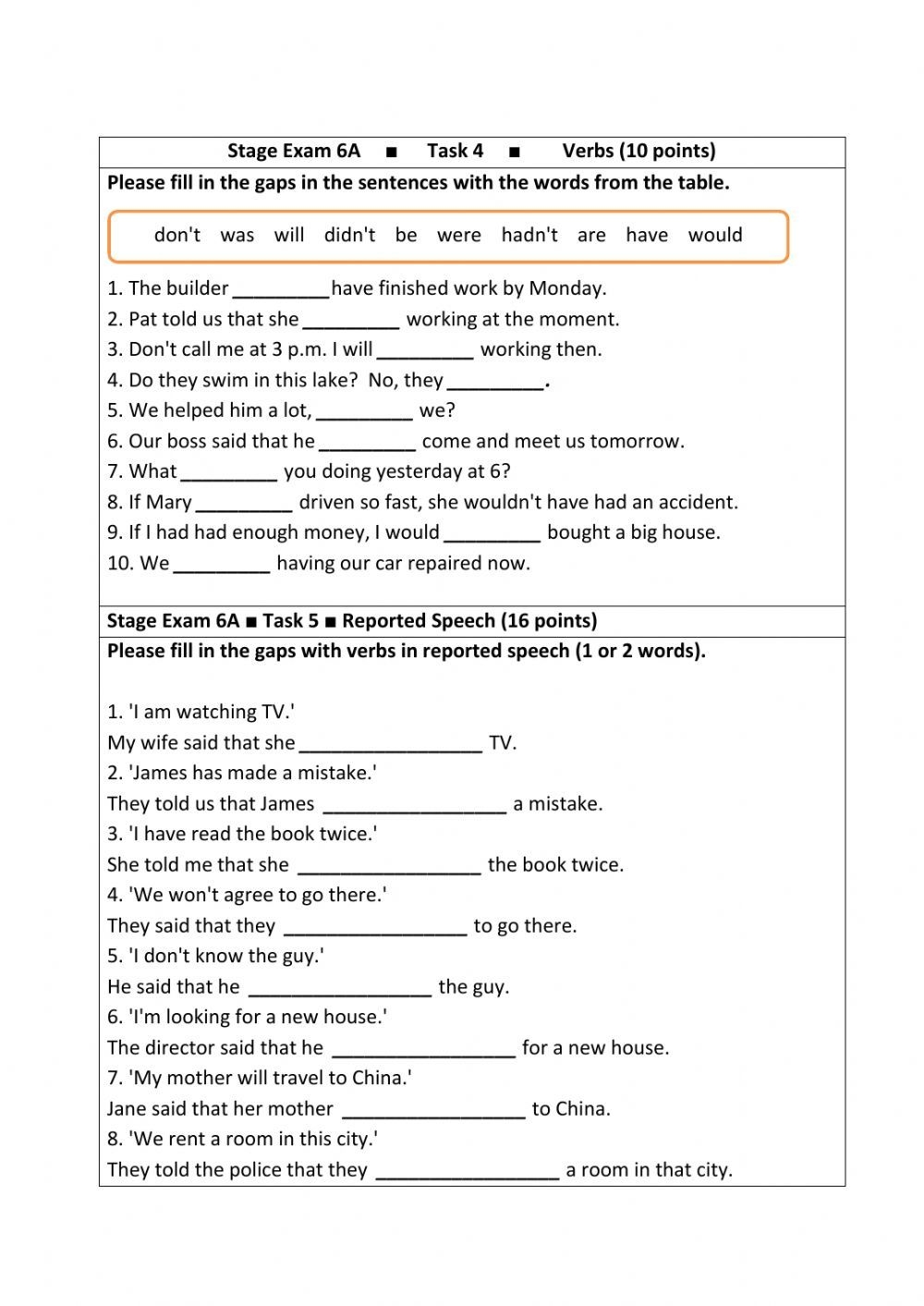 Free Fifth Grade Grammar Worksheets