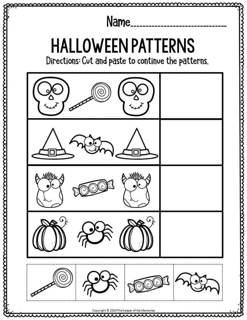Free Kindergarten Halloween Worksheets Worksheet24