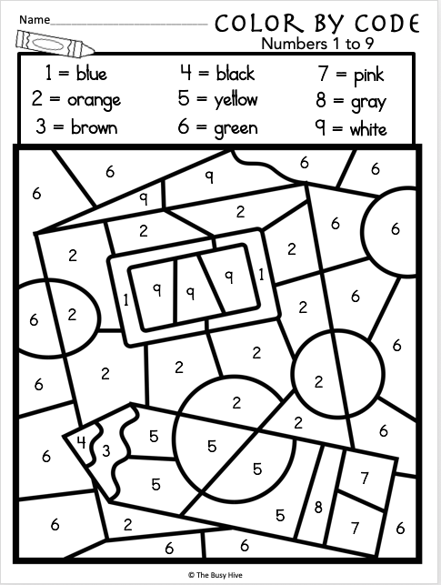 Free Kindergarten Math Worksheet Color By Code Made By Teachers 