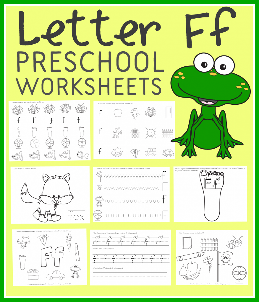FREE LETTER F PRESCHOOL WORKSHEETS Instant Download