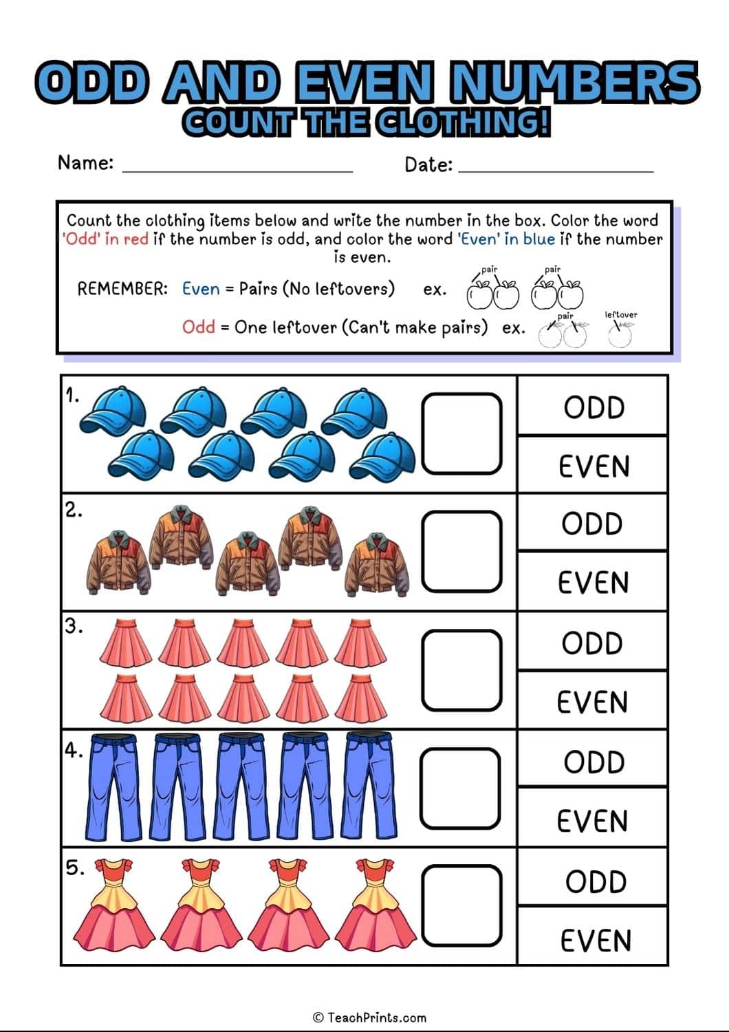 Free Odd And Even Numbers Worksheets Teach Prints