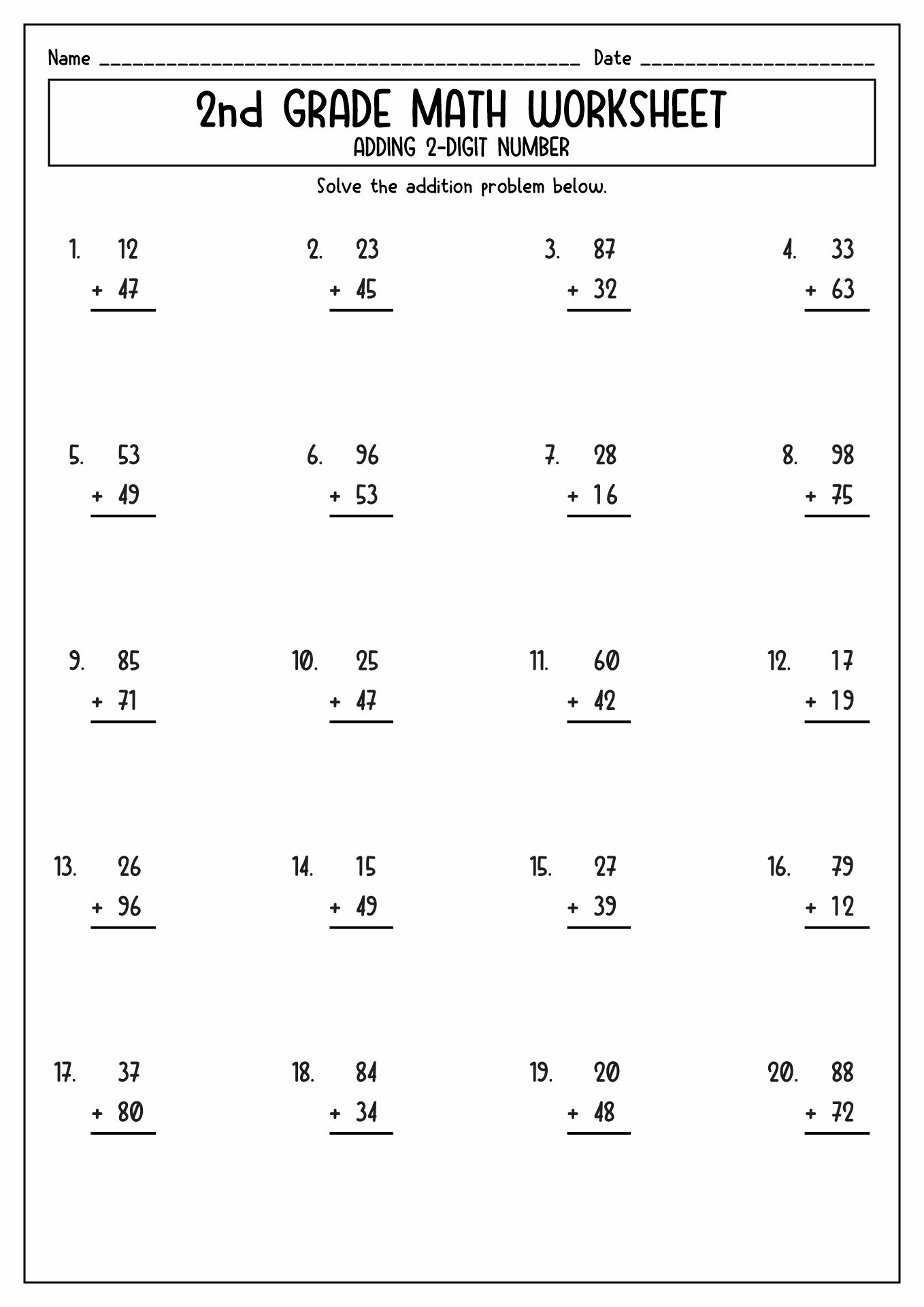 FREE Printable 2nd Grade Math Minutes Worksheets Pdf Worksheets Library