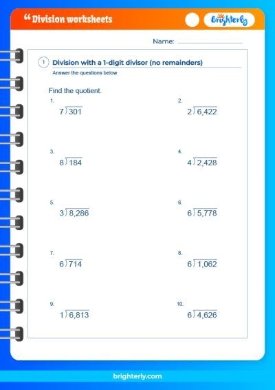 Free Printable 6th Grade Division Worksheets PDFs Brighterly